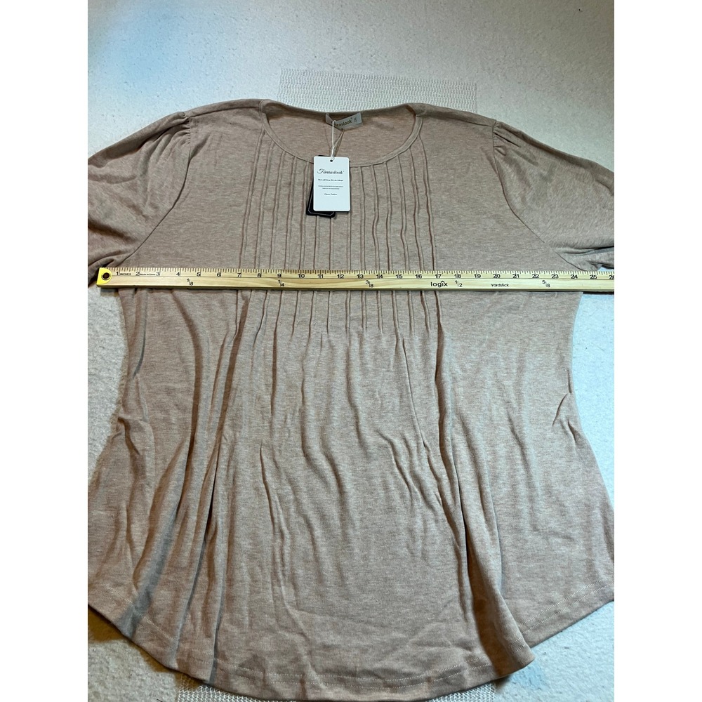 Fantaslook HXH139 Khaki Long Sleeve Knit Top Womens Size 2XL NWT